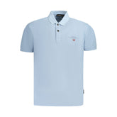 Napapijri Light Blue Cotton Men Polo Shirt -   -  Napapijri.